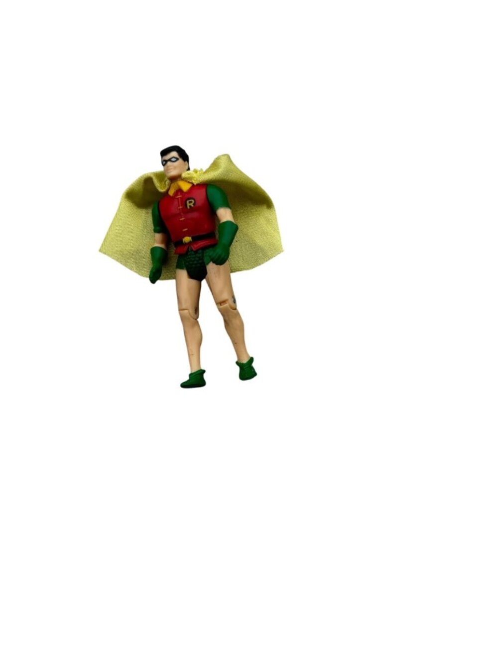 Vintage Robin Action Figure With Yellow Cape - Articulated Collectible Toy